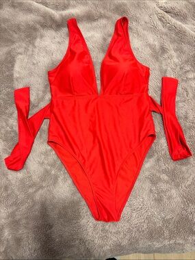 Revamped Red Plunge Swim One-Piece